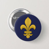 Fleur-de-lis Ronde Button 5,7 Cm (Voorkant /achterkant)