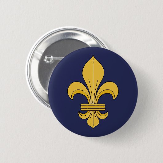 Fleur-de-lis Ronde Button 5,7 Cm (Voorkant /achterkant)