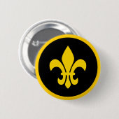 Fleur de Lis Ronde Button 5,7 Cm (Voorkant /achterkant)
