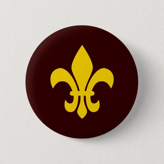 Fleur de Lis Ronde Button 5,7 Cm (Voorkant)