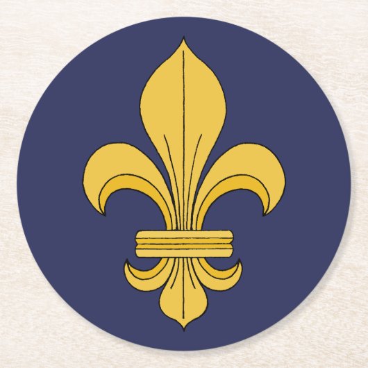 Fleur-de-lis Ronde Kartonnen Onderzetter (Voorkant)