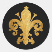 Fleur-de-lis Ronde Sticker (Voorkant)