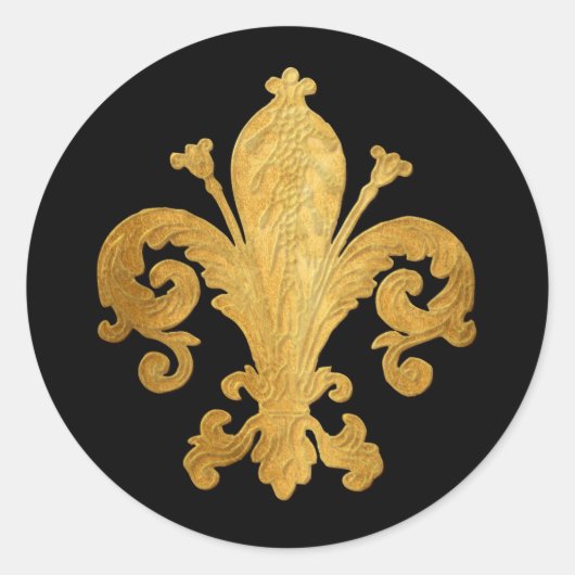 Fleur-de-lis Ronde Sticker (Voorkant)