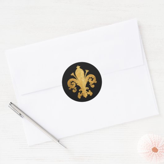 Fleur-de-lis Ronde Sticker (Envelop)
