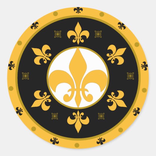 fleur de lis ronde sticker (Voorkant)