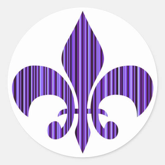 Fleur-de-Lis Ronde Sticker (Voorkant)