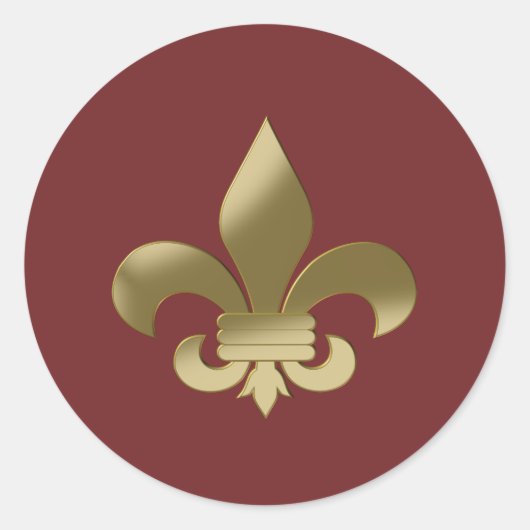 Fleur de Lis Ronde Sticker (Voorkant)