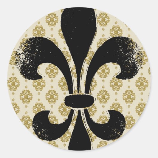 Fleur de lis Ronde Sticker (Voorkant)