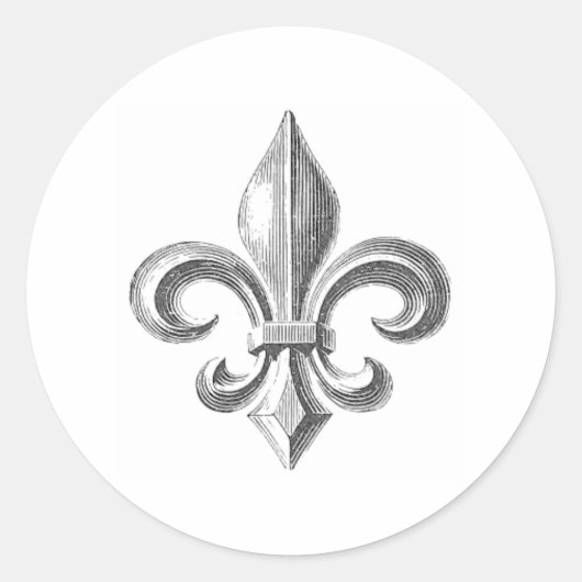 Fleur de Lis Ronde Sticker (Voorkant)