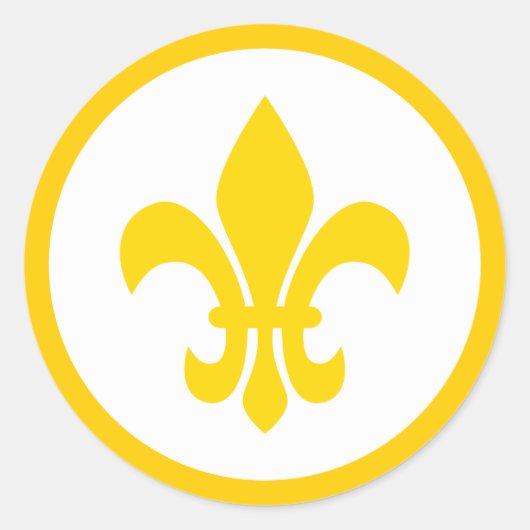 Fleur de Lis Ronde Sticker (Voorkant)