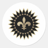 Fleur De Lis Ronde Sticker (Voorkant)