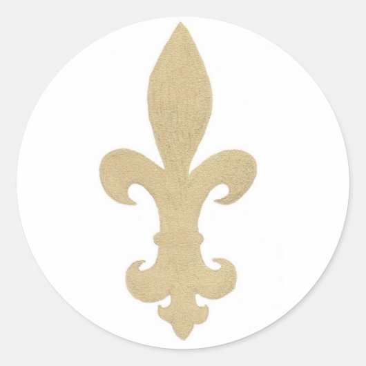 Fleur De Lis Ronde Sticker (Voorkant)