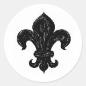 Fleur de lis ronde sticker (Voorkant)