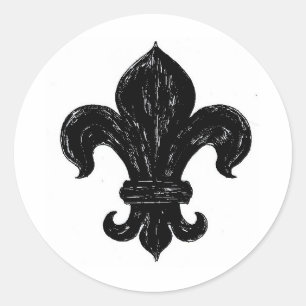 Fleur de lis ronde sticker