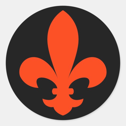 Fleur-de-lis Ronde Sticker (Voorkant)