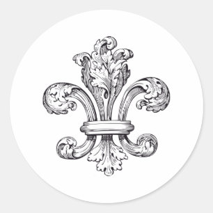 fleur de lis ronde sticker