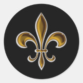 Fleur De Lis Ronde Sticker (Voorkant)