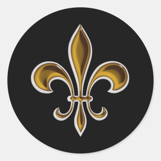 Fleur De Lis Ronde Sticker (Voorkant)