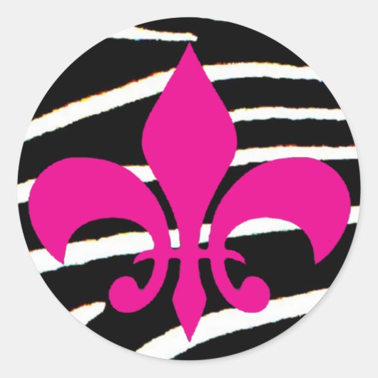 Fleur De Lis Ronde Sticker (Voorkant)