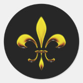 Fleur De Lis Ronde Sticker (Voorkant)