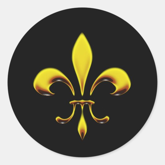 Fleur De Lis Ronde Sticker (Voorkant)