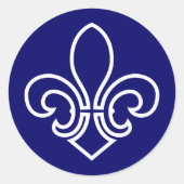 Fleur de Lis Ronde Sticker (Voorkant)