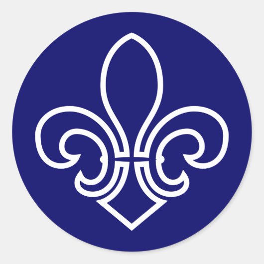 Fleur de Lis Ronde Sticker (Voorkant)