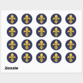 Fleur-de-lis Ronde Sticker (Vel)