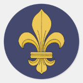 Fleur-de-lis Ronde Sticker (Voorkant)