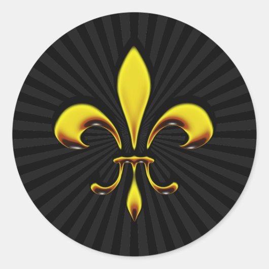 Fleur De Lis Ronde Sticker (Voorkant)