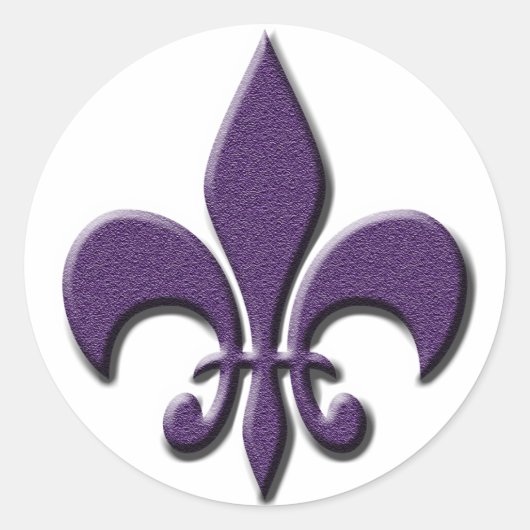 Fleur de Lis Ronde Sticker (Voorkant)