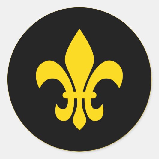 Fleur de Lis Ronde Sticker (Voorkant)