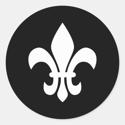Fleur de Lis Ronde Sticker (Voorkant)