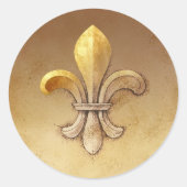 Fleur-de-lis Ronde Sticker (Voorkant)