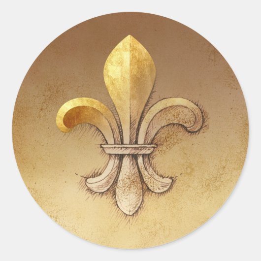 Fleur-de-lis Ronde Sticker (Voorkant)