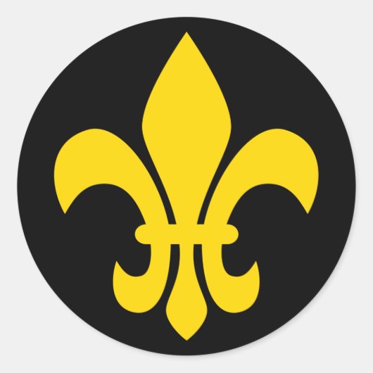 Fleur de Lis Ronde Sticker (Voorkant)