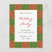 Fleur de Lis Rood Groen Aangepaste Vakantie Uitnod Briefkaart (Voorkant)