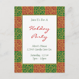 Fleur de Lis Rood Groen Aangepaste Vakantie Uitnod Briefkaart