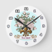 Fleur De Lis Roos Ronde Klok (Voorkant)