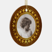 Fleur-de-lis Round Photo Lijst Keramisch Ornament (Rechts)