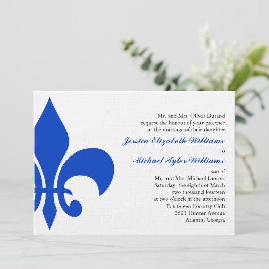 Fleur de Lis | Royal Blue Kaart (Staand voorkant)