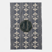 Fleur de Lis, royal seamles patroon. text. Theedoek (Verticaal)