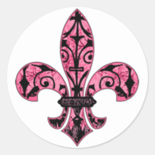 Fleur de lis Roze kaarten en stickers