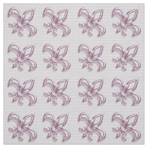 Fleur de Lis roze metalen patroon Stof