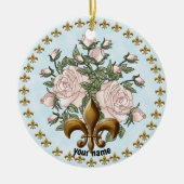Fleur De Lis Rozen Ornament (Voorkant)