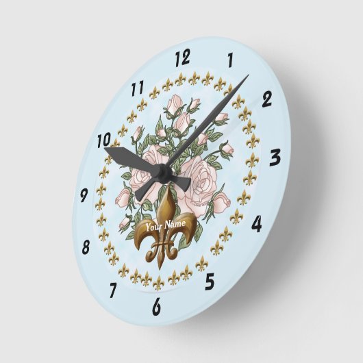 Fleur de lis rozen ronde klok (Hoek)