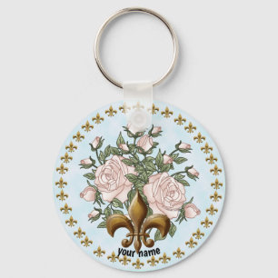 Fleur De Lis Rozen sleutelhanger