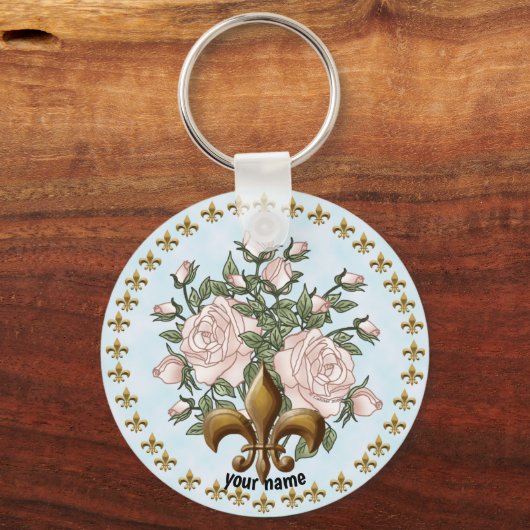 Fleur De Lis Rozen sleutelhanger (Voorkant)