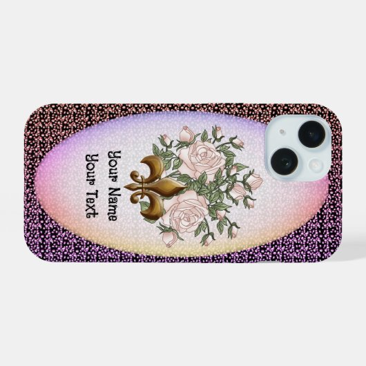 Fleur De Lis Rozen telefoonhoesje iPhone 15 Case (Achterkant horizontaal)