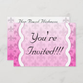 Fleur De Lis RSVP Herinneringskaart - Roze (Voorkant / Achterkant)